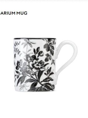 Gucci "Herbarium" Black and White Porcelain Mug